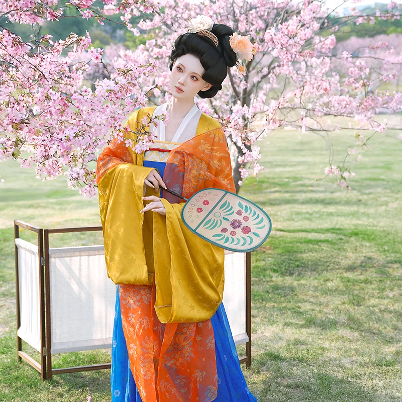 初潋月【明凰坠露】汉服唐制显瘦印花仿妆花齐胸襦裙法门寺披衫