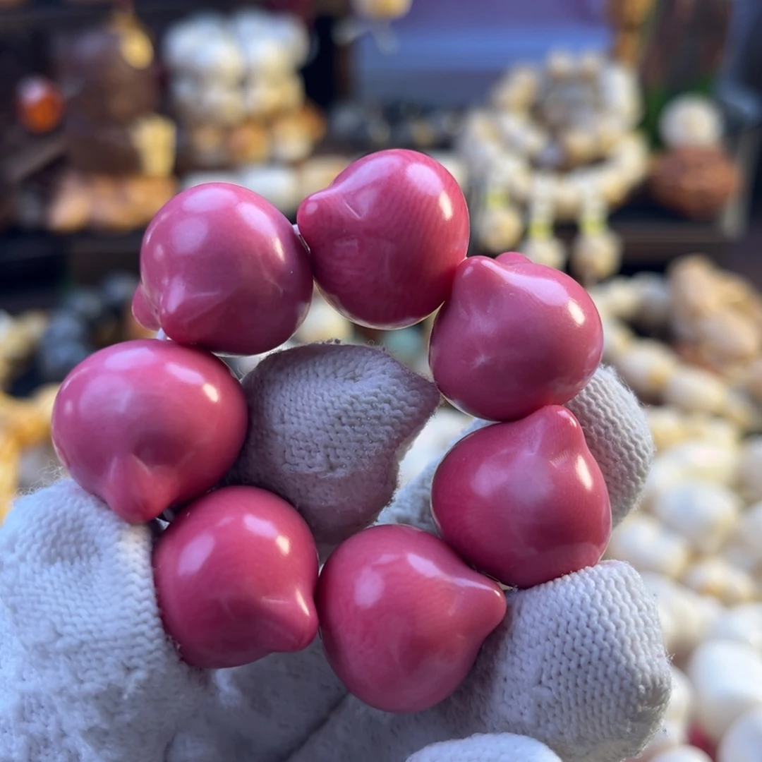 手串菩提根/象牙果-粉色猫头手捻