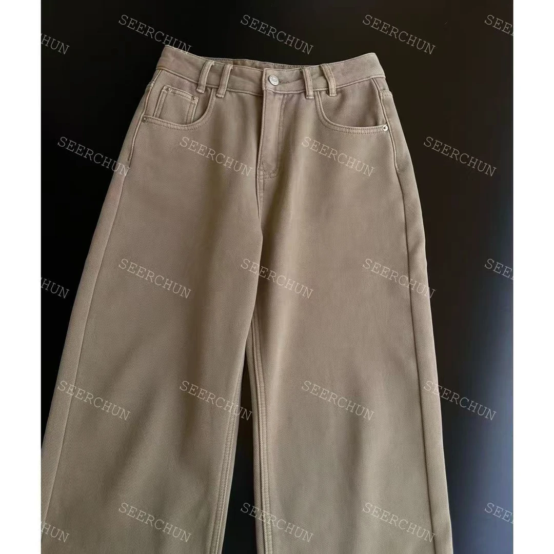 【纯纯女装】SEER CHUN高品质加绒直筒显瘦牛仔裤 50796