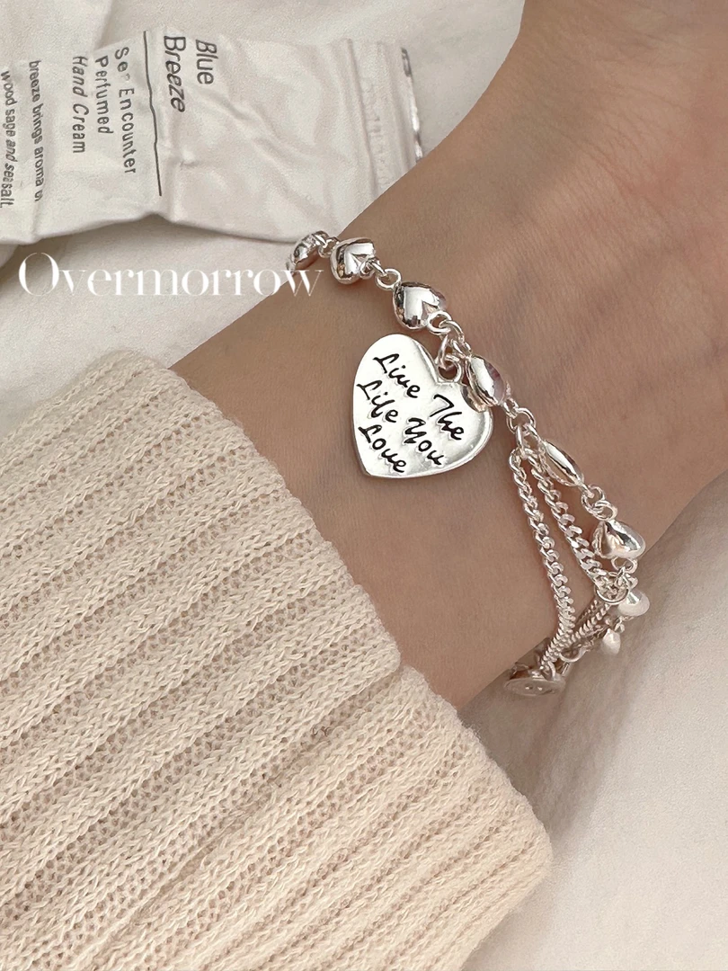 925银手链 爱心刻字手链17+2cm 19185