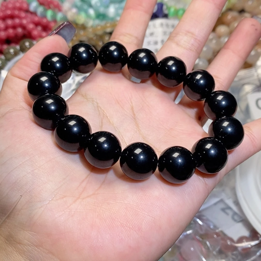 【闪购商品】水晶手链银S925镶嵌黑耀石006