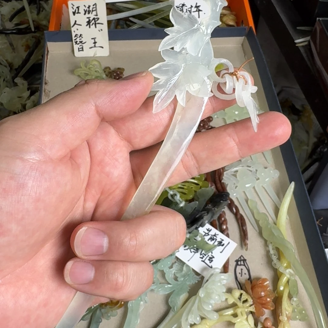 岫玉发饰未镶嵌岫玉发簪就是好看