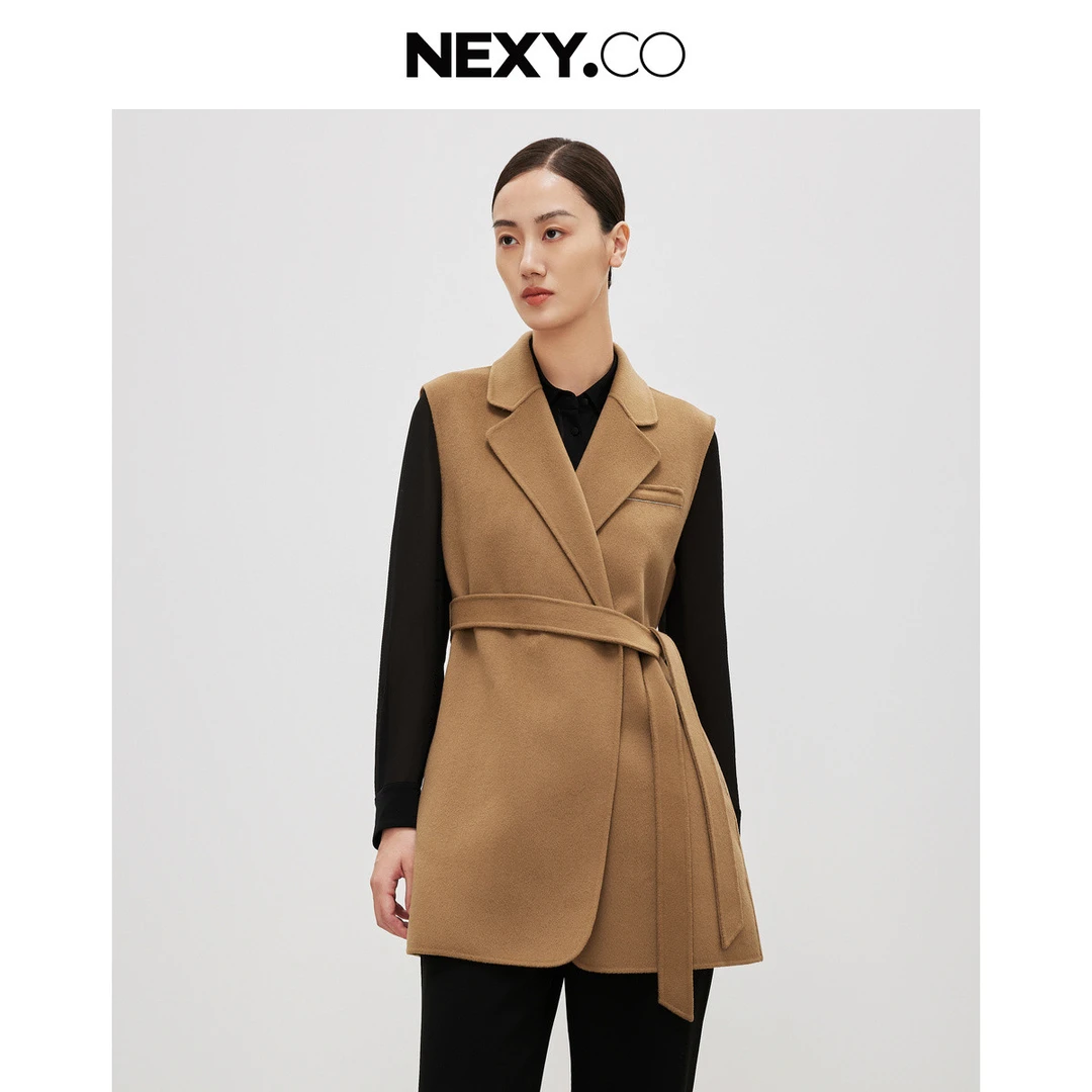 【晨粉专享价】时尚通勤单品中长款西装领马甲女