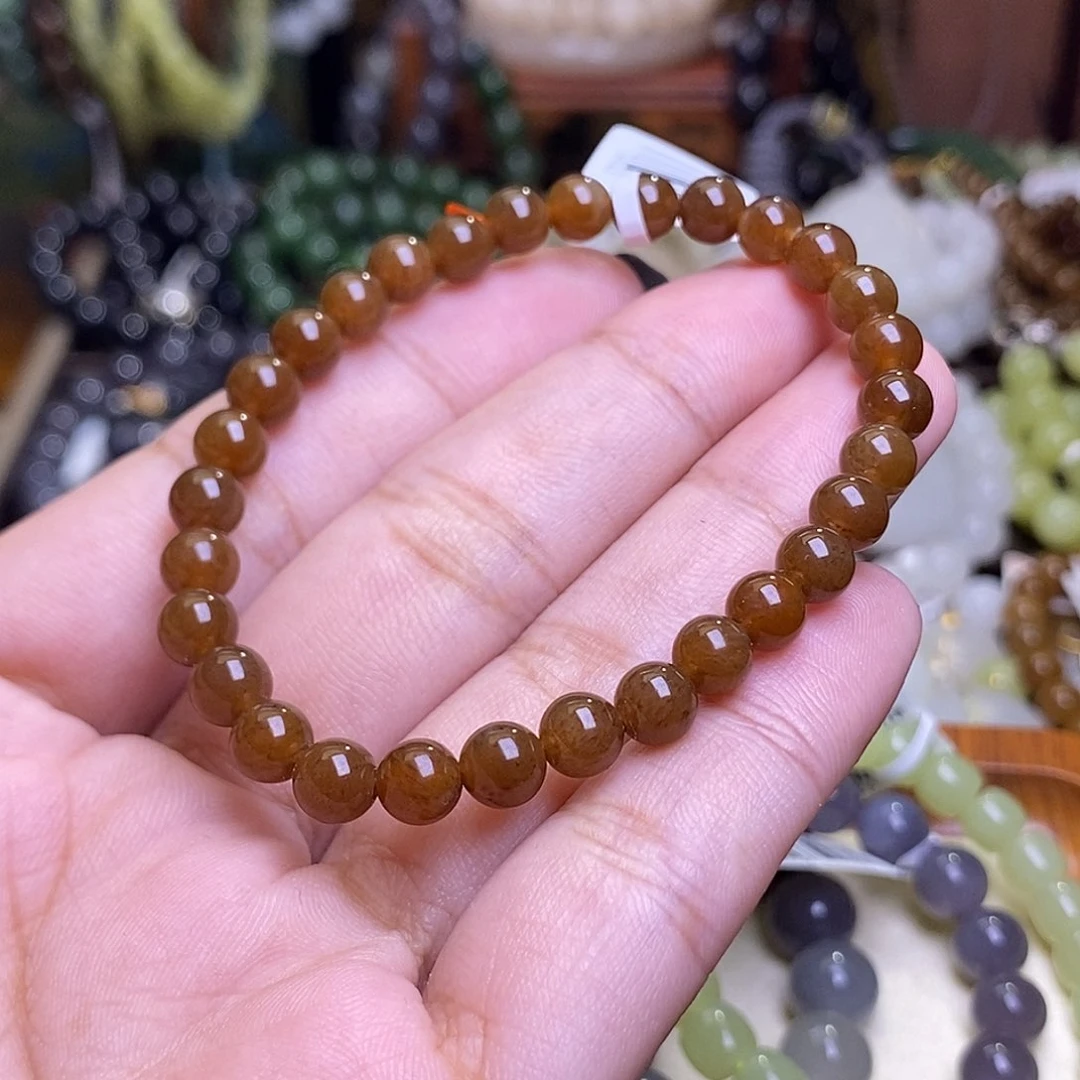 和田玉手镯未镶嵌且末糖料约6mm手串