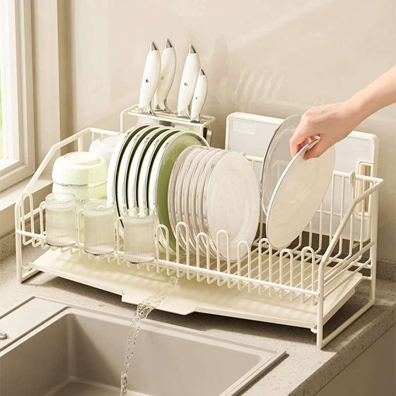 摩登主妇碗碟沥水架厨房水槽台面多功能家用碗盘筷收纳架子置物架