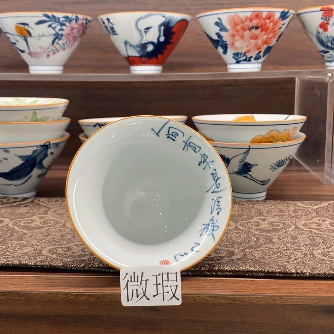 釉下彩老陶泥手工绘制