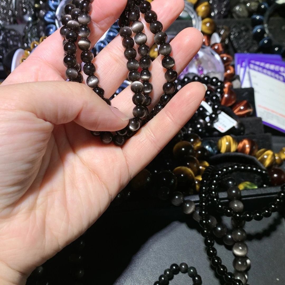 石****黑曜岩未镶嵌手链