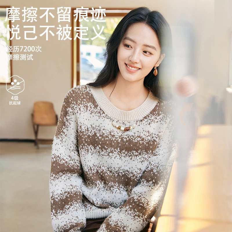 【小余专属】N844204毛针织衫 香影渐变色针织衫女2024秋冬新款