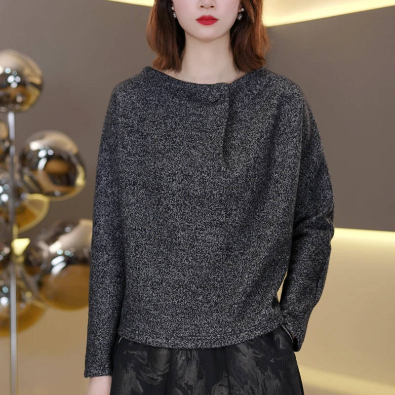 轻奢时尚秋冬新款女长袖打底2025洋气显瘦上衣1111