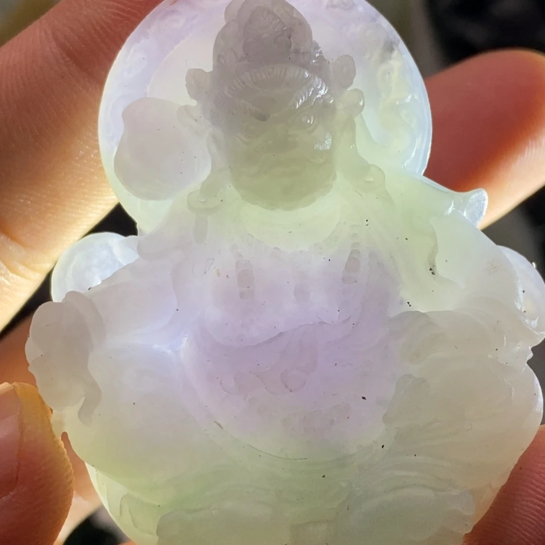 定制翡翠未镶嵌天然翡翠A货黄财神