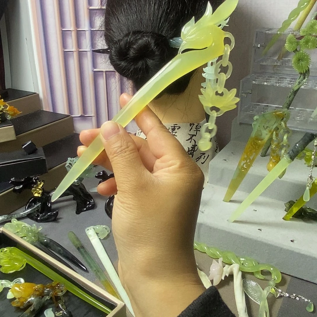 岫玉未镶嵌岫玉精品福利发簪