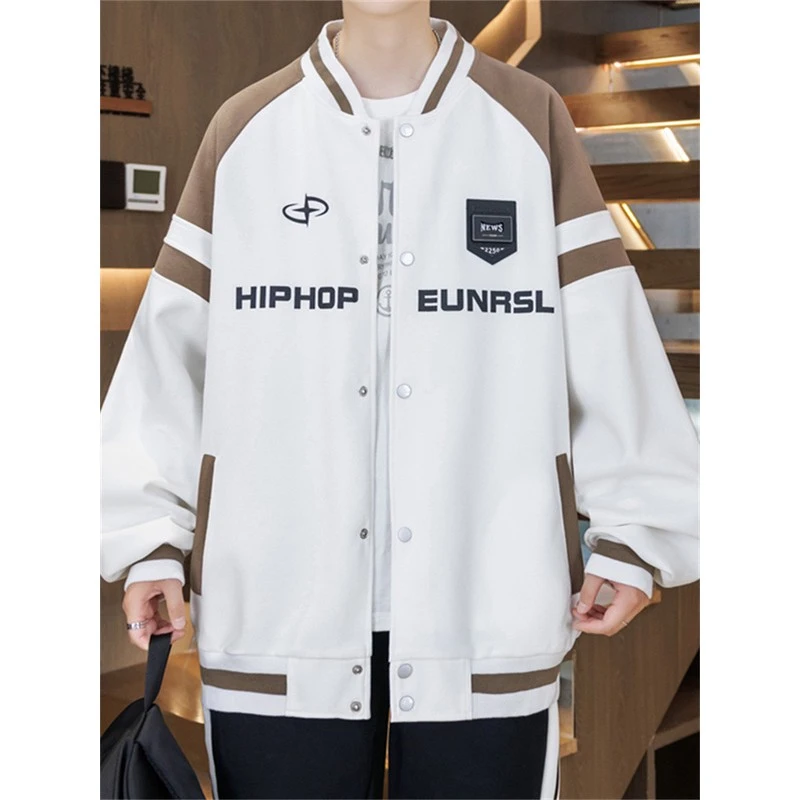 棒球服男生春秋季新款青少年大童潮牌夹克男装秋季美式情侣棒球服