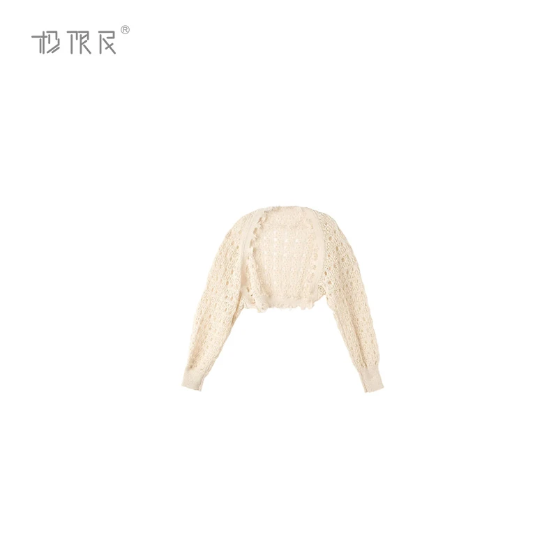 极限民《空织》春夏季欧若风镂空斑驳领外披上衣F5102Y1907