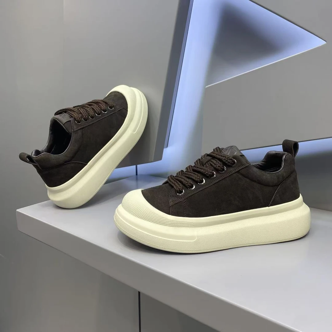 【皮鞋码】单鞋皮面新款厚底系带百搭个性男士时尚休闲潮鞋流行zmd