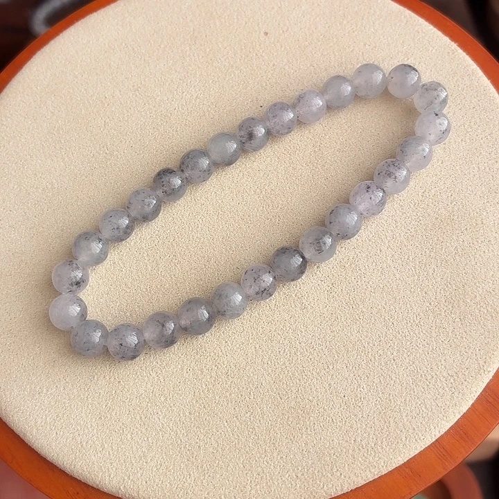 翡翠散珠冰乌鸡手串卡6.5mm