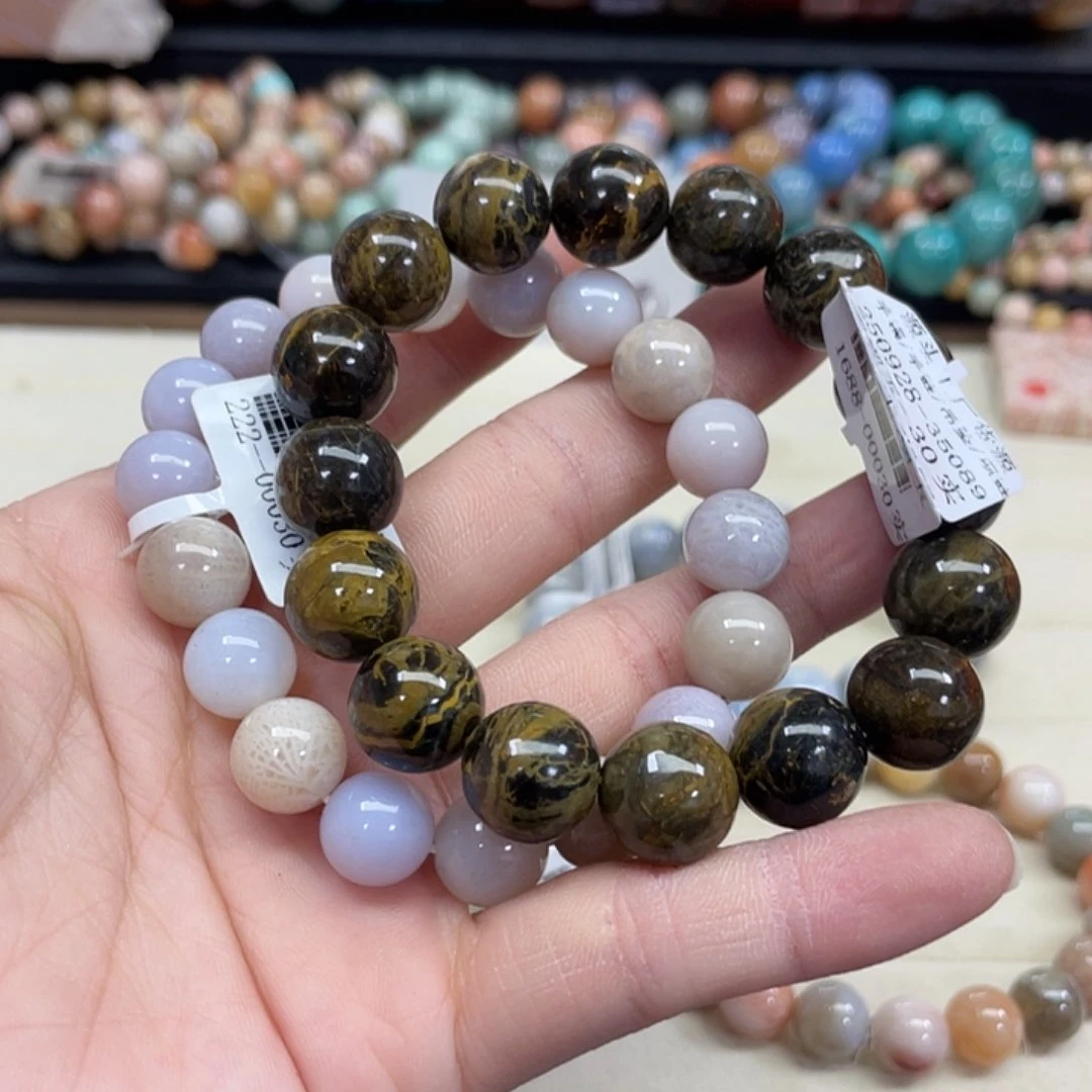 未镶嵌手串硅化珊瑚（珊瑚玉）紫**雾009