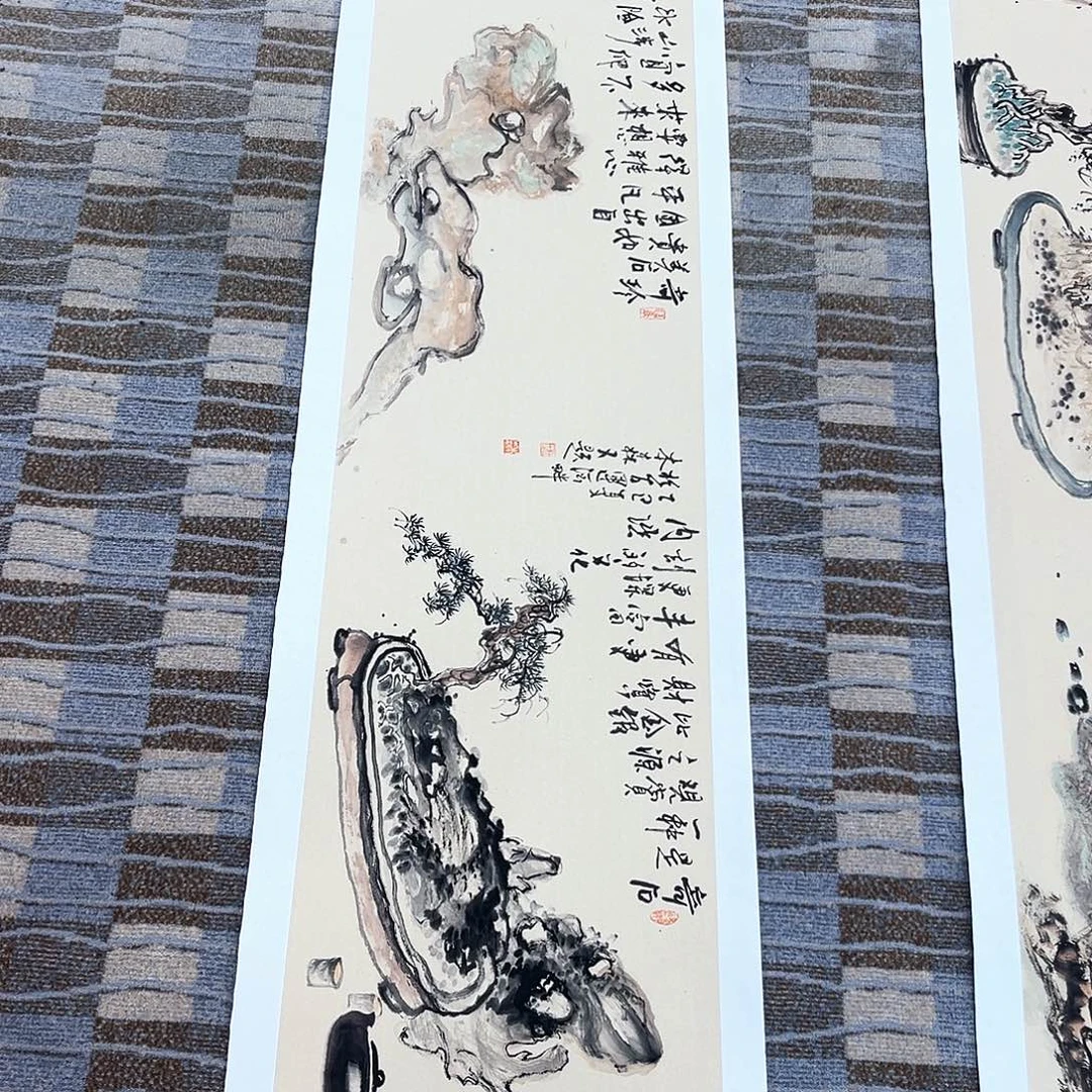 贩***计国画杜宝民老师六尺对开冯