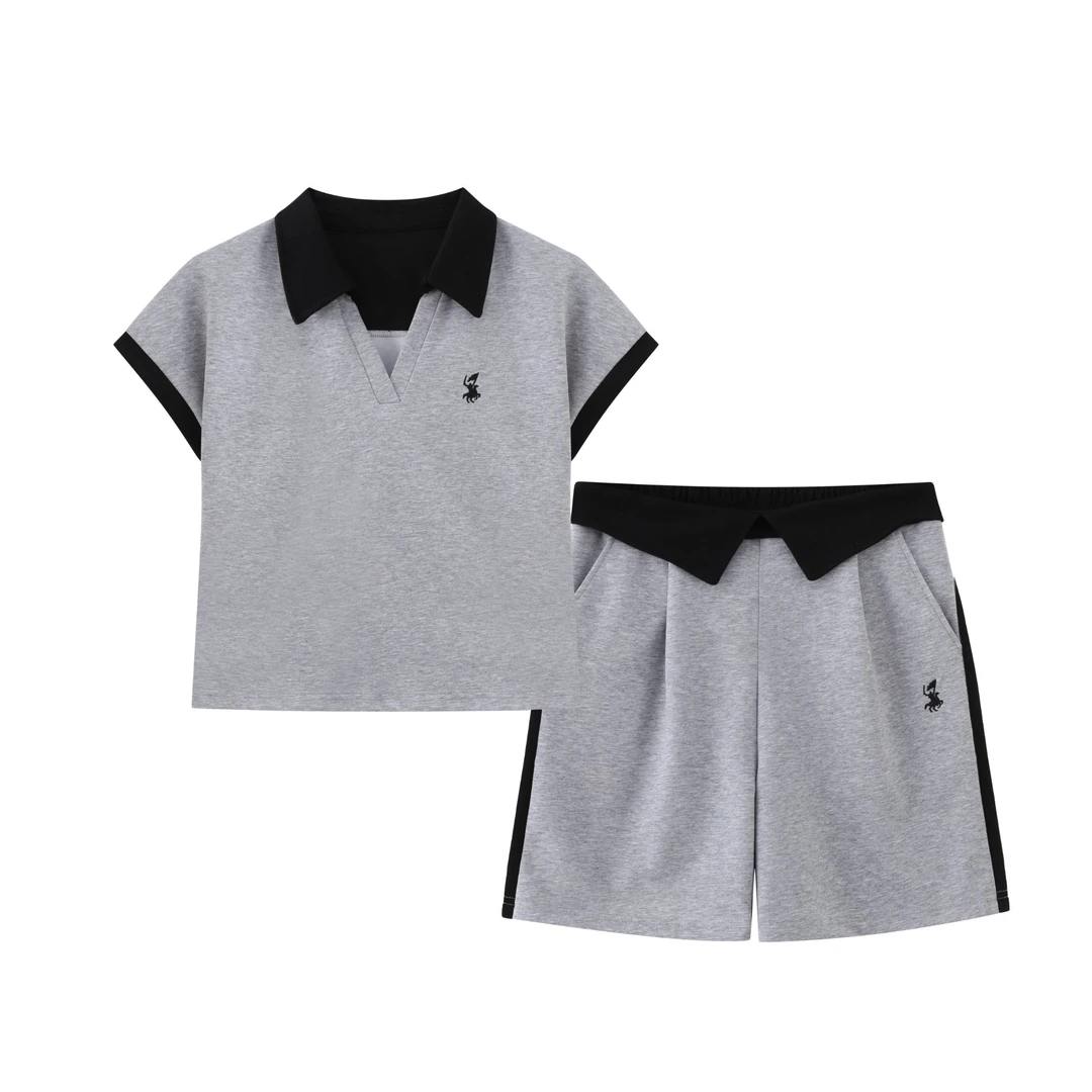 品牌正品POLOGWON/保罗新款清新运动翻领短袖撞色短裤CF-S039