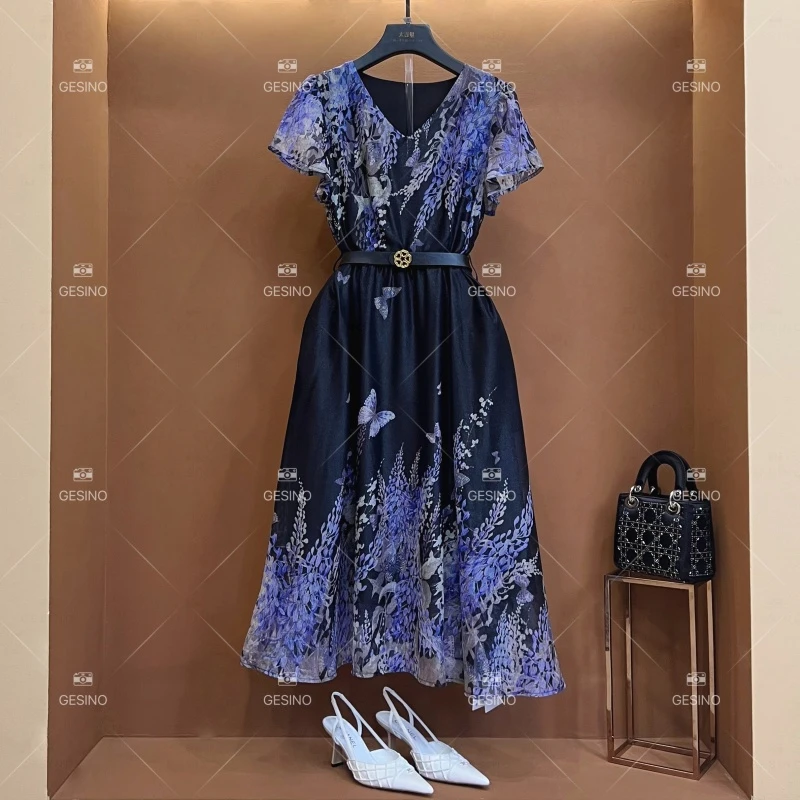 【M】春夏丨设计师轻奢法式印花女士连衣裙XC05-7001