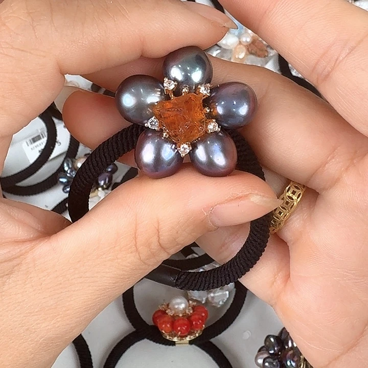 淡水珍珠发饰未镶嵌