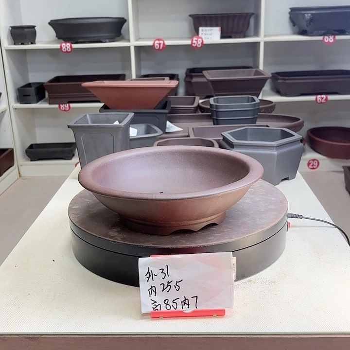 紫砂花盆下线小圆