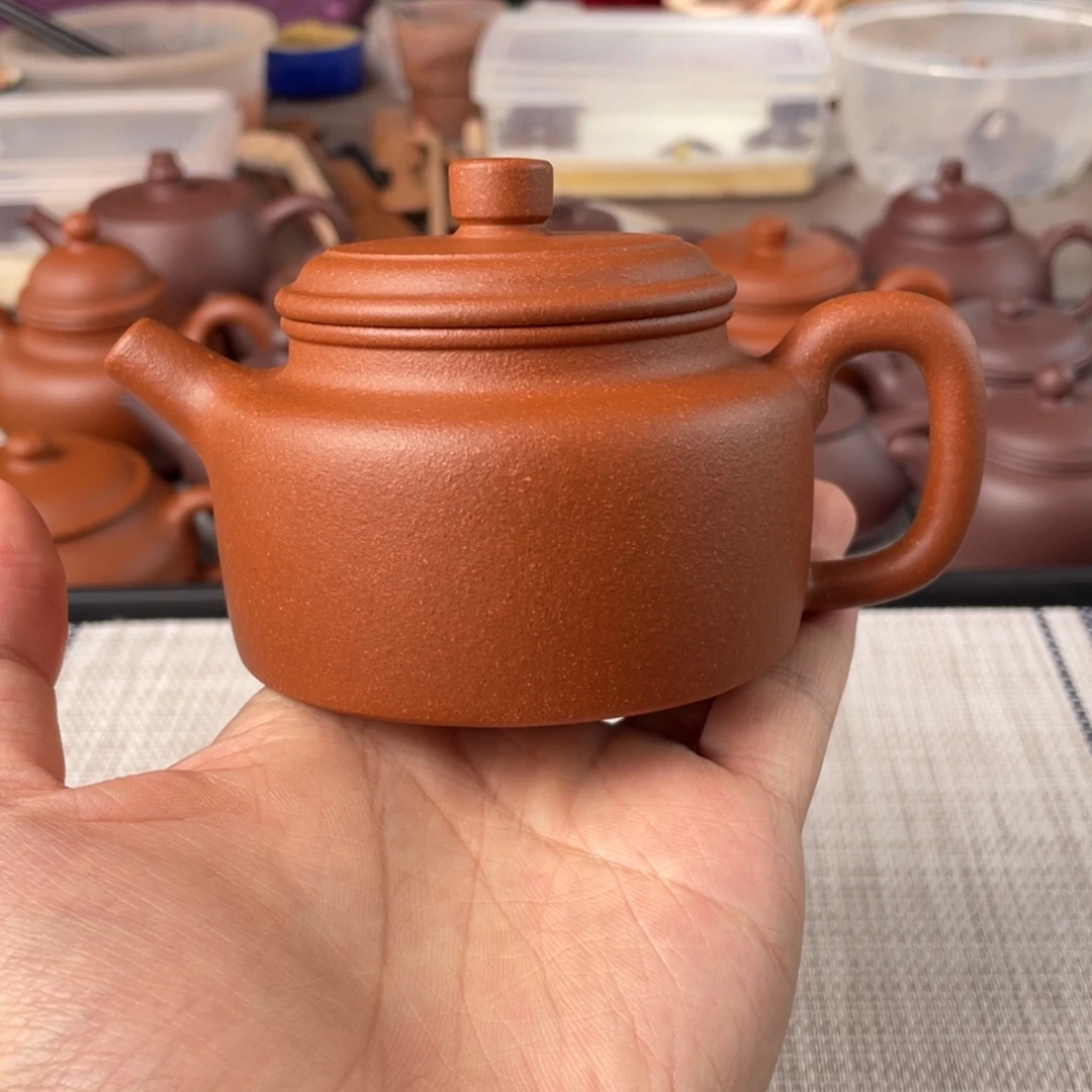 茶壶紫砂微瑕半手工红降坡德钟壶190cc