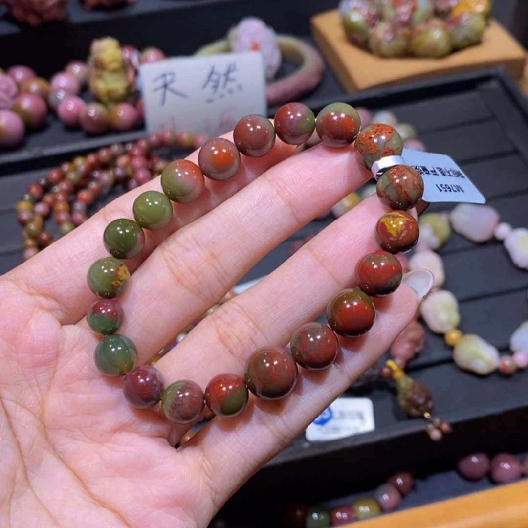 【闪购商品】未镶嵌手链玛瑙/玉髓盐源玛瑙。菠菜绿包浆珠