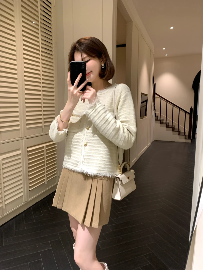 【芝士Cheese】贵族千金 小香亮丝流苏设计感气质轻奢针织开衫外套