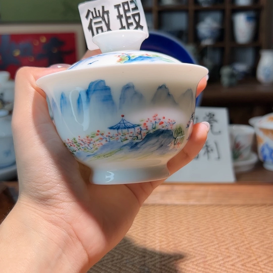 【闪购商品】微瑕 手绘 盖碗