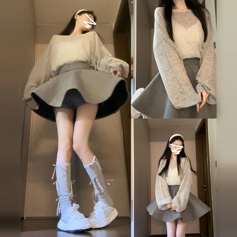 早春搭配减龄一整套ootd韩系穿搭2025新款独特绝美裙子小套装