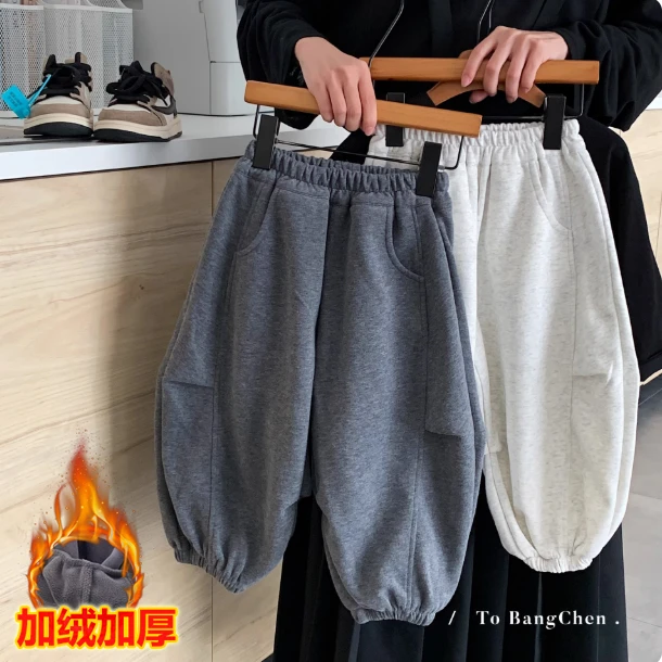 儿童裤子2025秋季新款韩版男女童宽松百搭长裤男童束脚运动卫裤潮