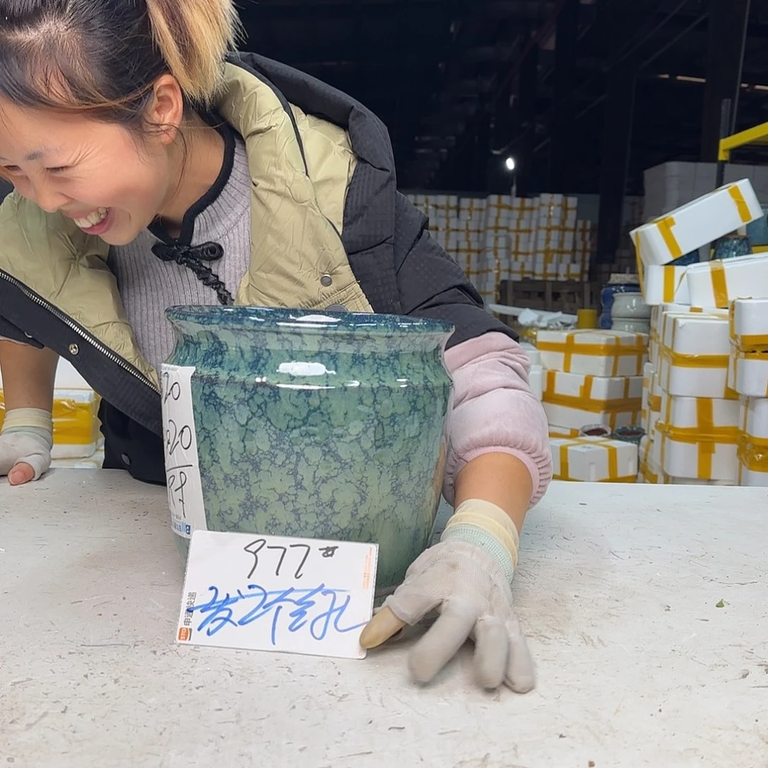 紫砂花盆云上花盆直播0101-977发2个绿色