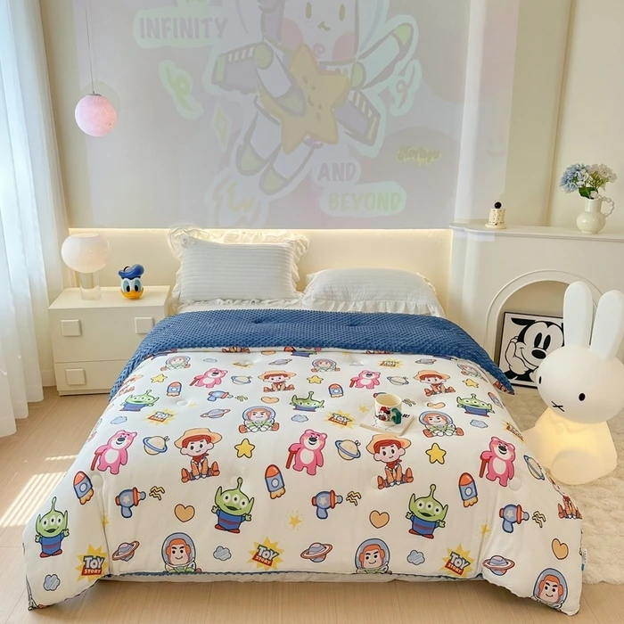纯棉全棉被子2025新款迪士尼豆豆被针织棉大豆被春秋冬被四季被