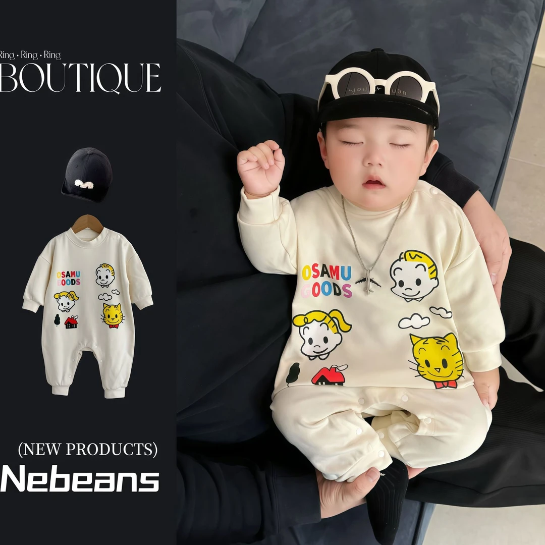 （现货）卡通男女宝宝连身衣 乐宾婴幼儿哈衣A棉柔软舒适新生儿哈衣