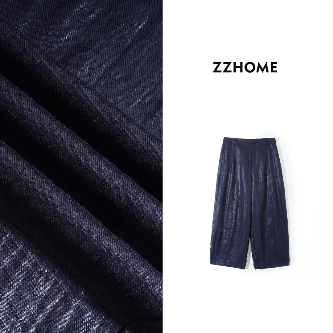 ZOZO HOME | 递进时髦猫眼蓝流动线条休闲百搭弧线9分裤q174224p