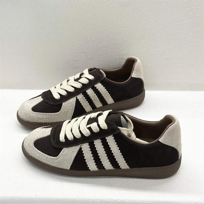 爆款德训鞋女真皮时尚休闲板鞋阿甘鞋2025春季新款港风复古板鞋子