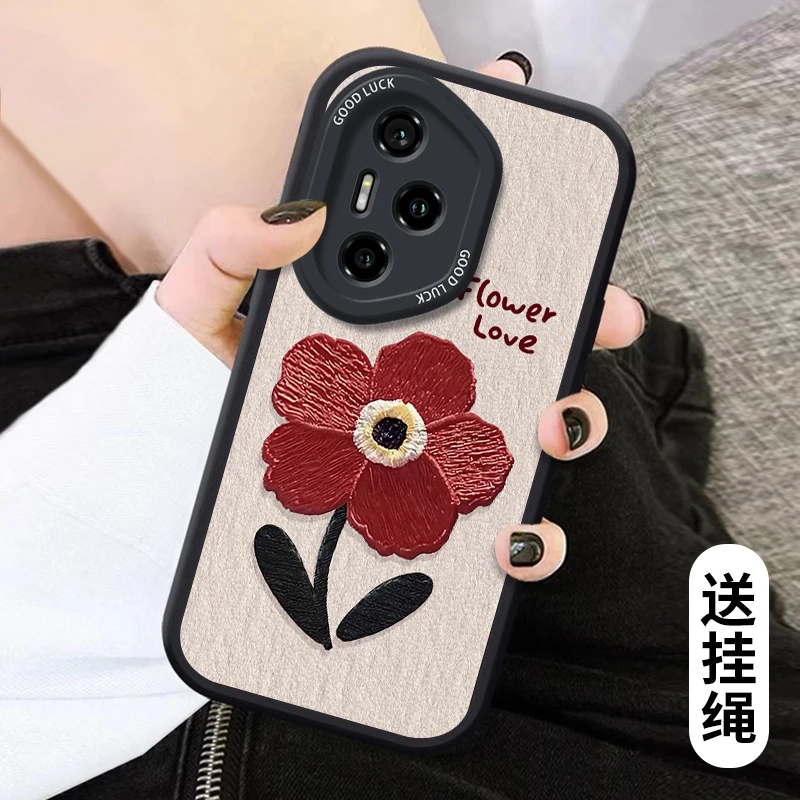 一朵小红花适用华为荣耀300手机壳硅胶防摔网红女款实用配件ins风