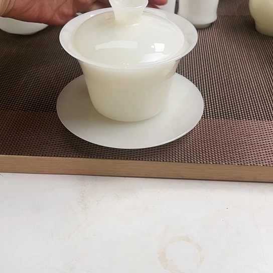 瓷片高档皙白玉瓷盖碗130cc