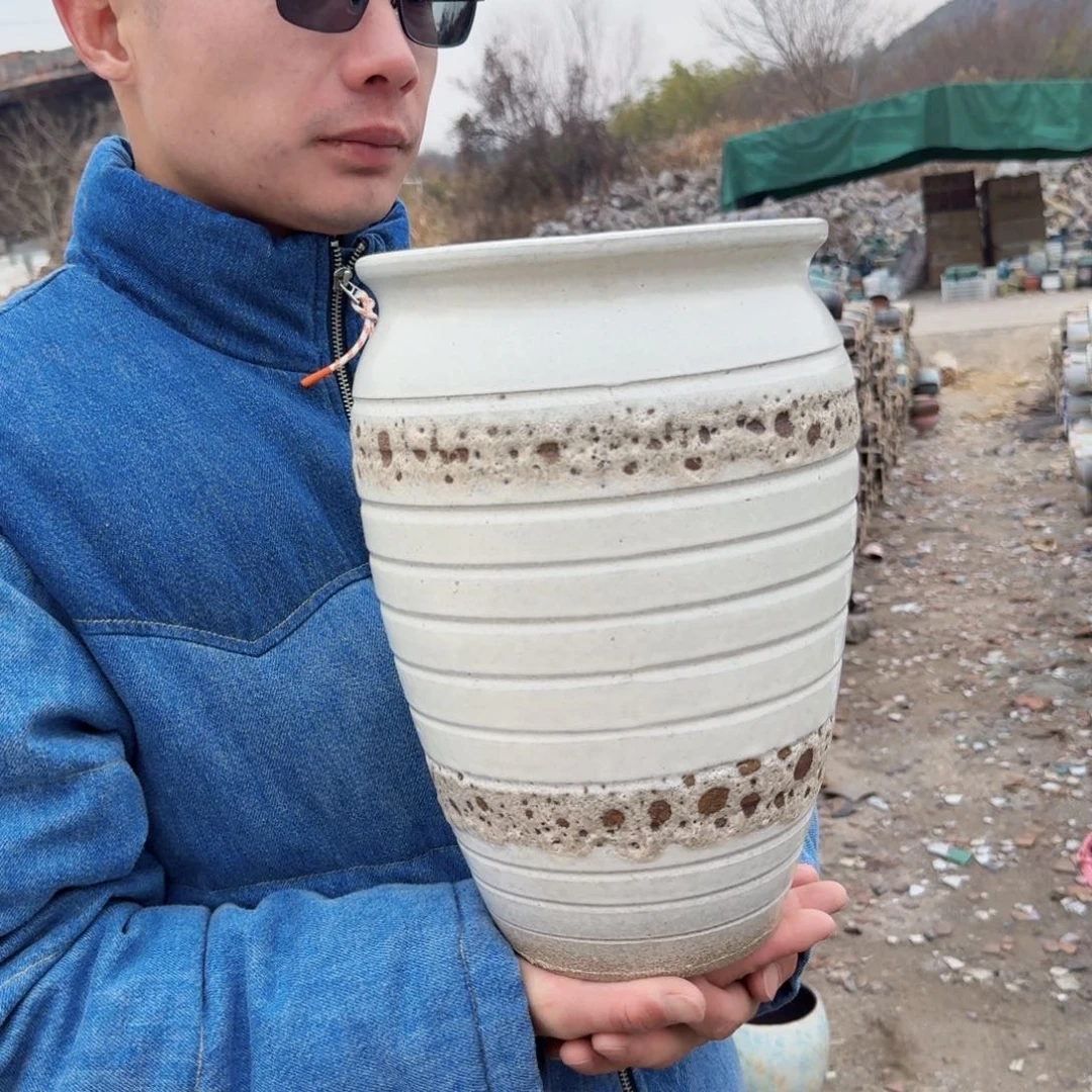 紫砂摆件口20高31（一个圈圈白色老庄