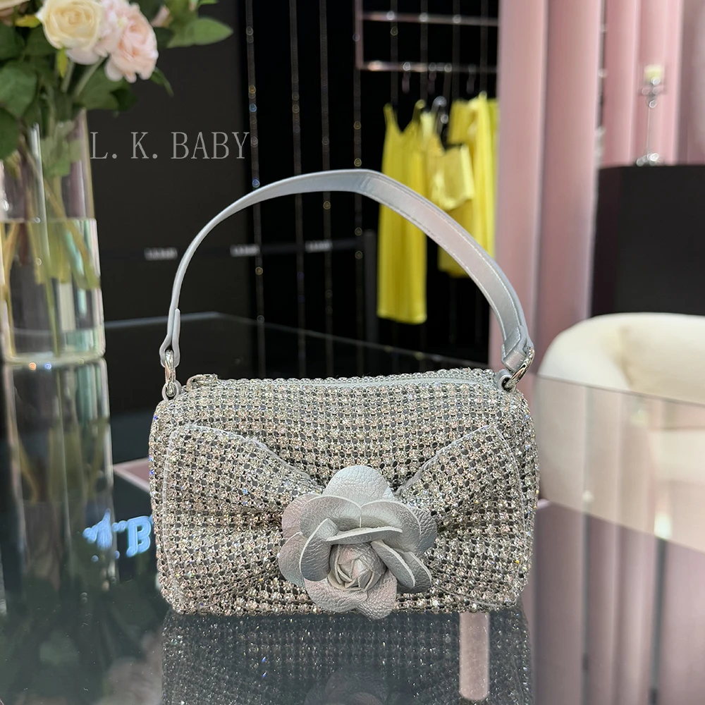 【L.K.BABY】时髦摩登镶钻时尚百搭满钻小方包百搭斜挎手提包