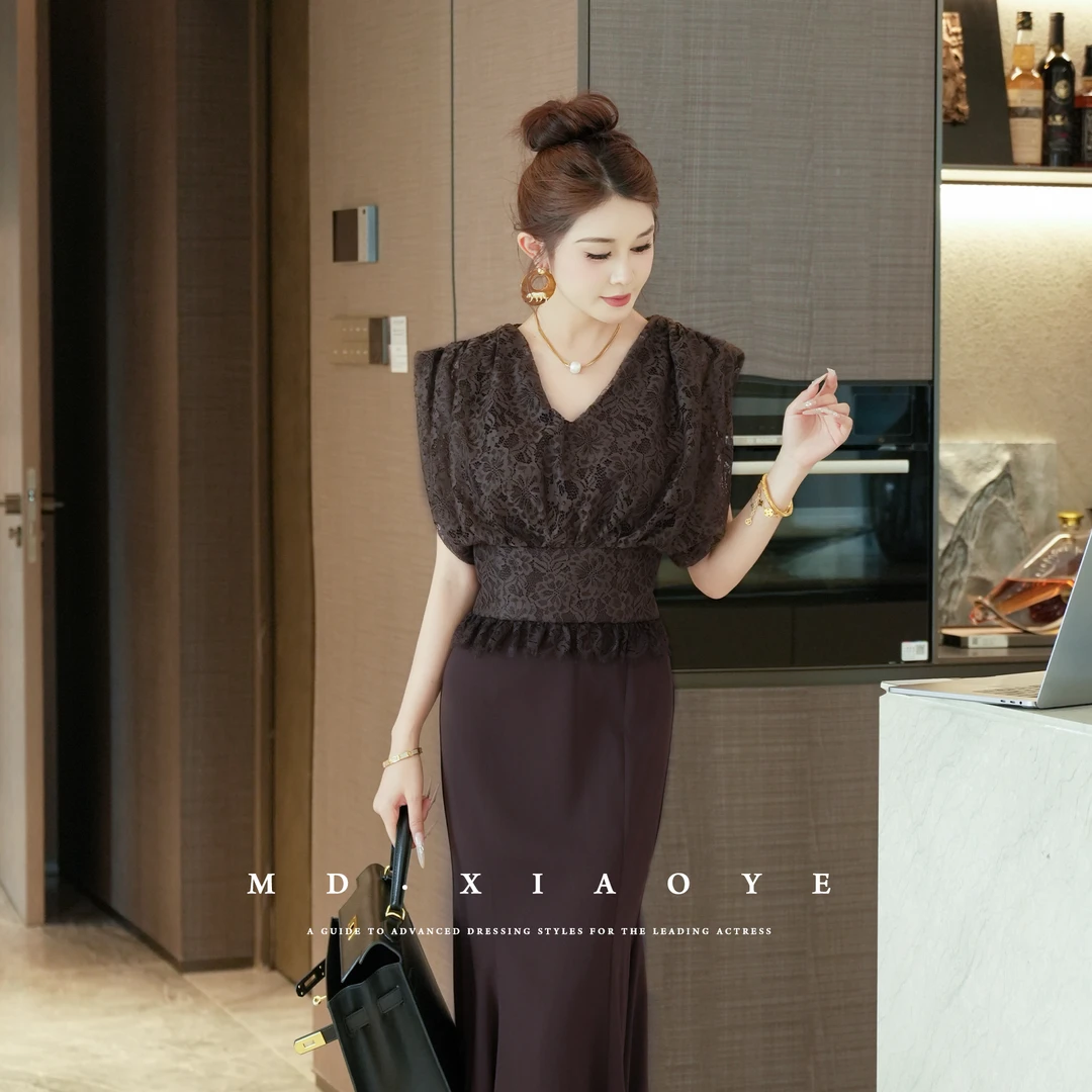 【MD原创·宵夜】2025夏款洋气复古时尚百搭上衣半身裙套装