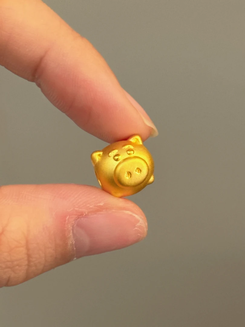 贝贝黄金 足金999 火腿猪 素金 转运珠 102
