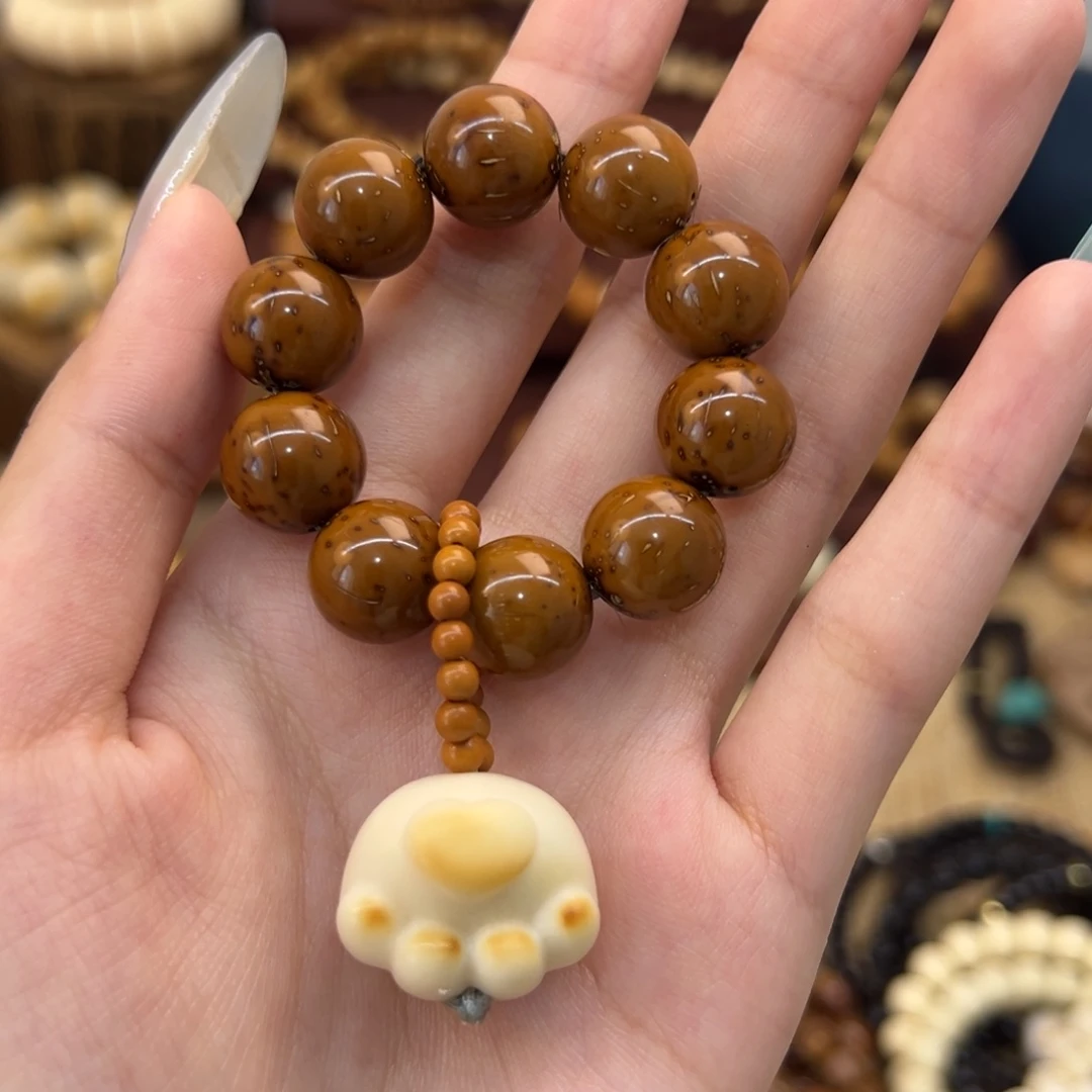 莫****紫金鼠把件圆珠手捻搭配猫爪