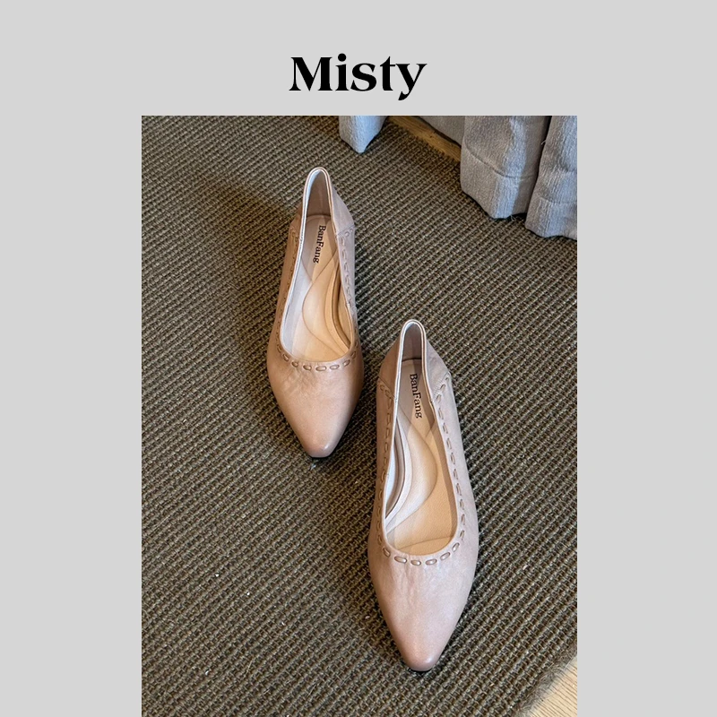 Misty雾屿女鞋|34-40码|3.5cm|琥珀流光爆款百搭低跟时尚浅口单鞋