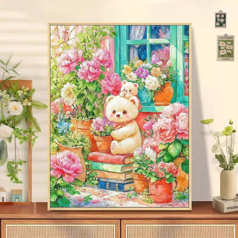 【小白定制】花间小熊2025新款十字绣91色手工绣【裸包无针】