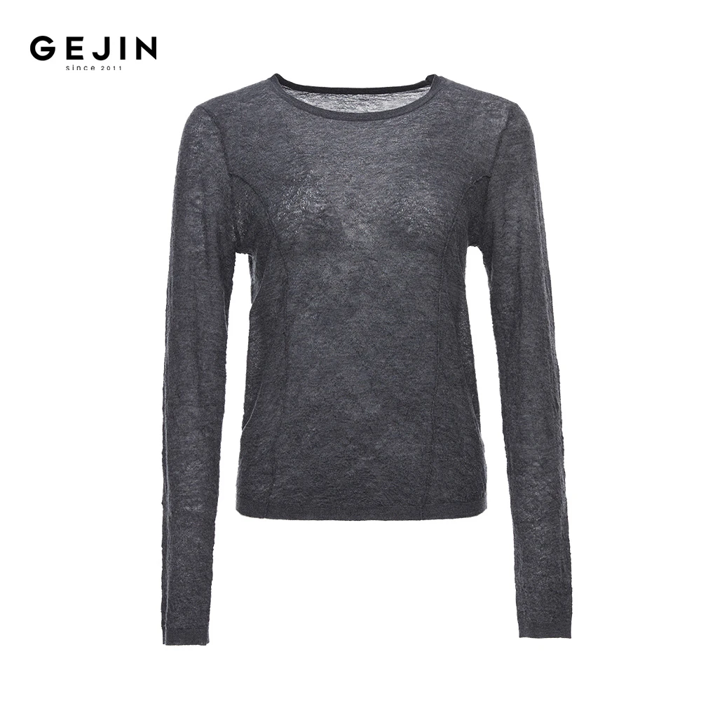 GEJIN/歌锦新款纹理感设计舒适百搭圆领上衣秋款上衣9412562413