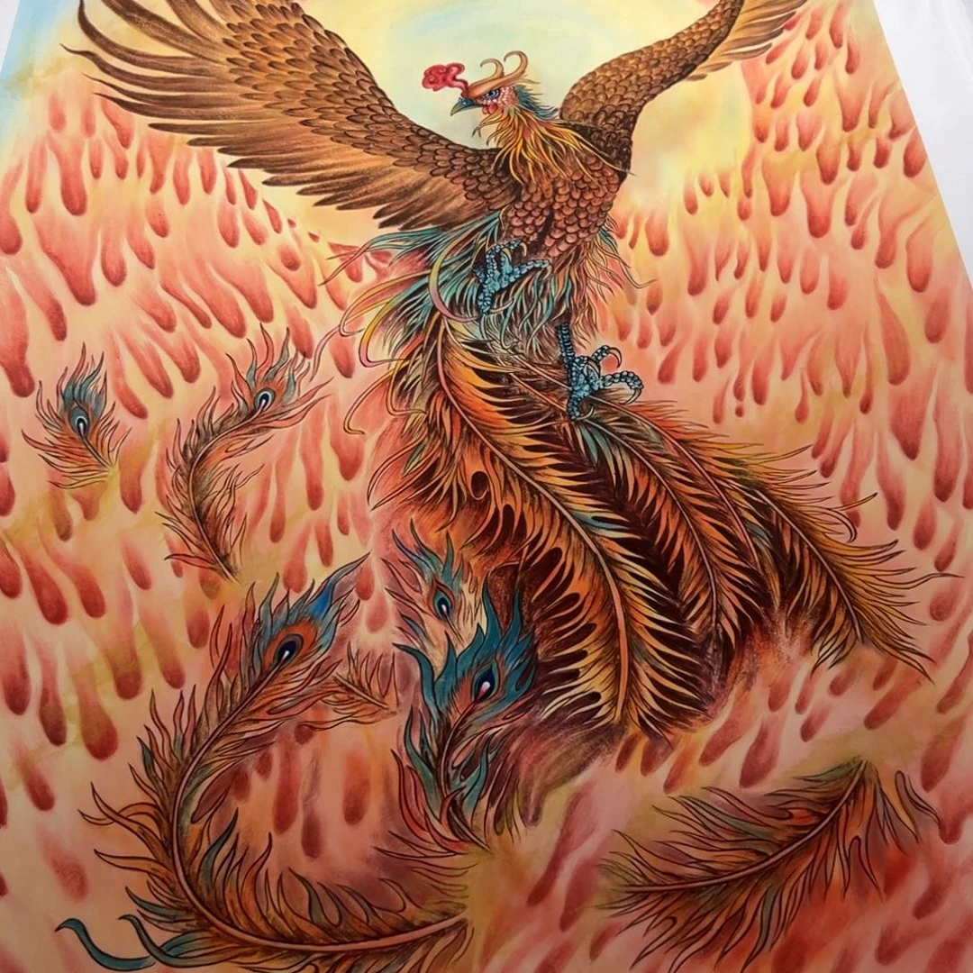 不***财国画马老师凤凰作品