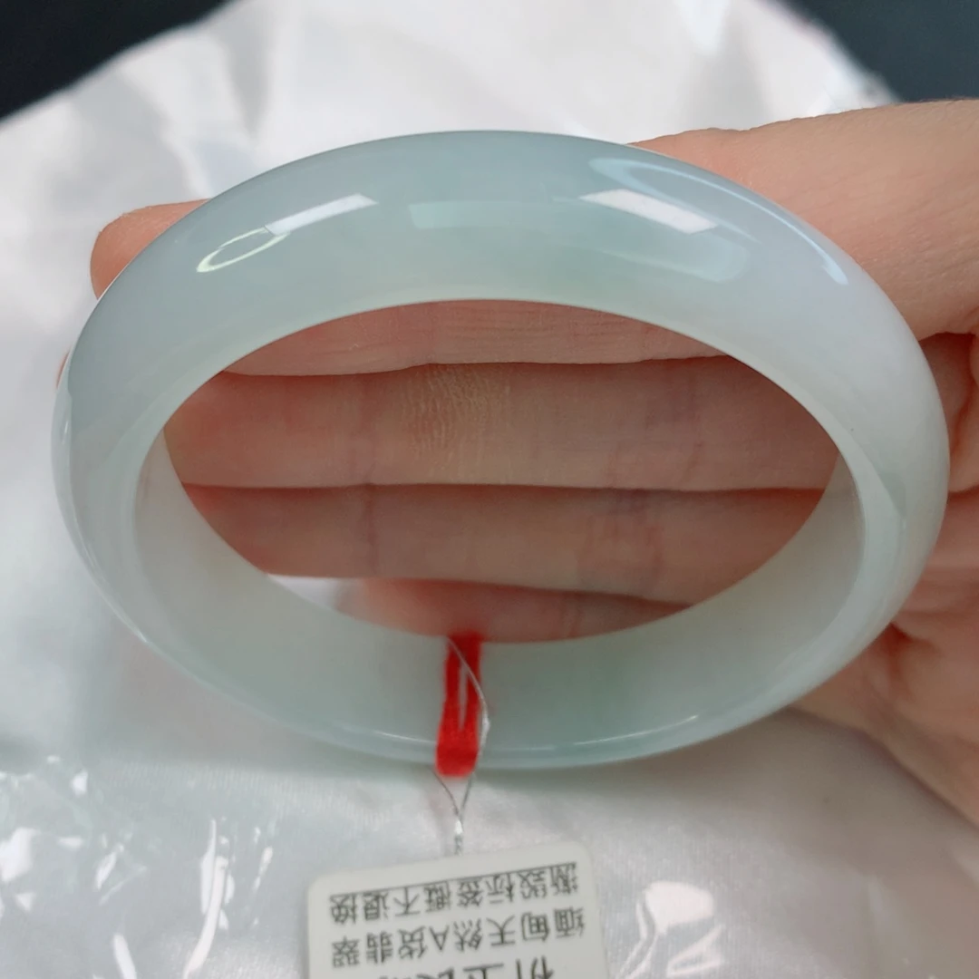 未镶嵌手镯翡翠53.4正圈，纯色水头好，强推，08