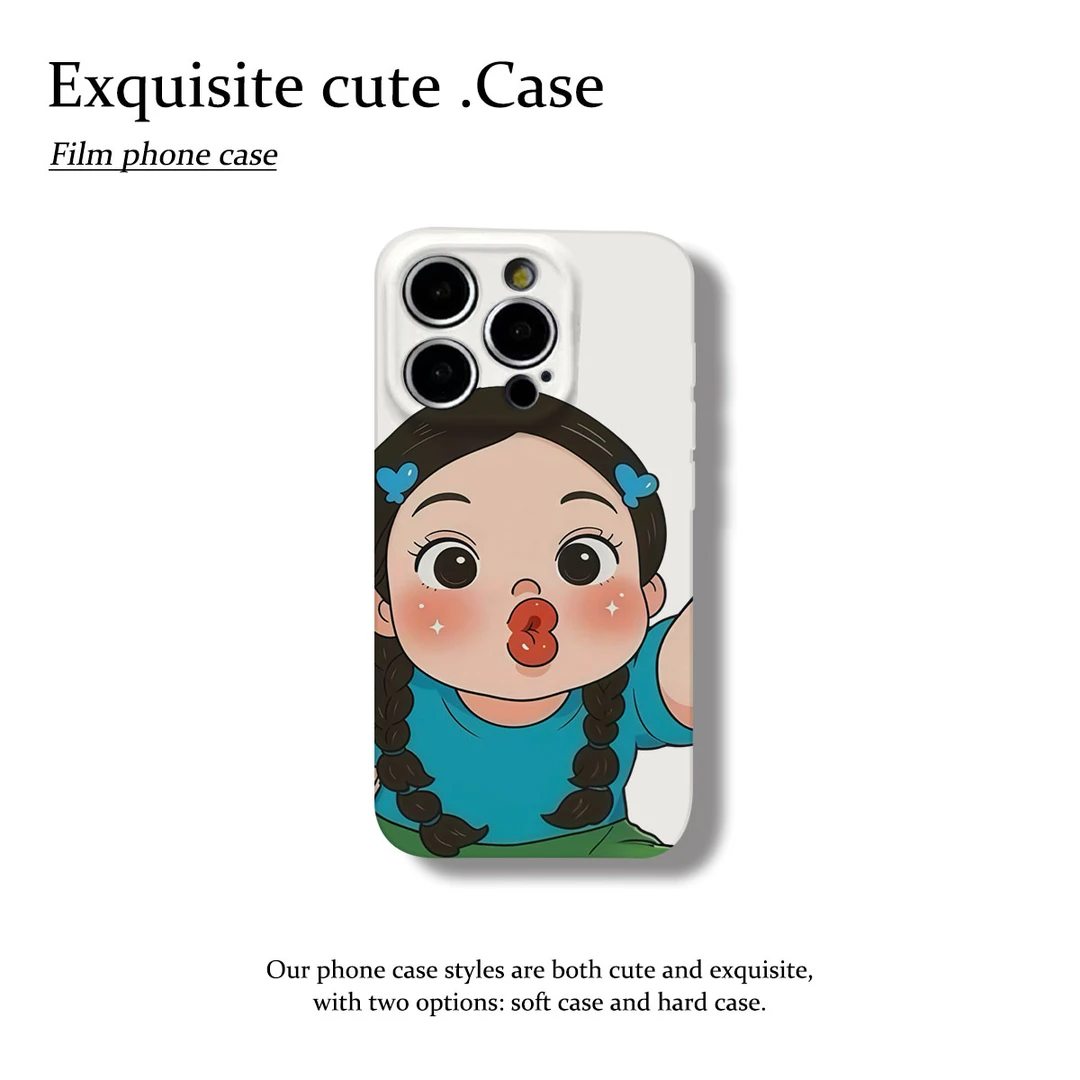 菲林软壳防摔嘟嘴女孩适用苹果16华为reno14小米15vivox200x8s