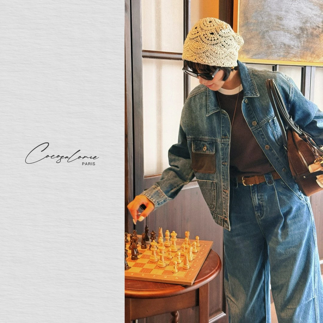 韩彬彬"皮标牛仔"初秋穿搭呼吸棉感多口袋做旧牛仔外套2174-1